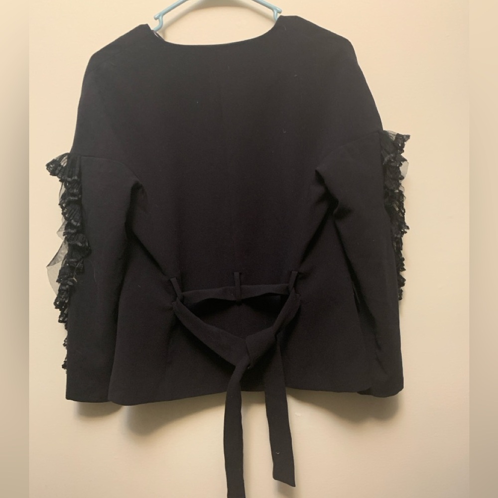 Zara Ruffled Arm Blazer - Picture 2 of 4